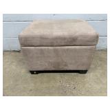 Suede Upholstered Storage Ottoman