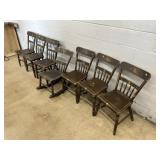 Set of 6 Antique Paint-Decorated Side Chairs and