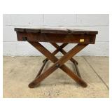 Folding Slatted-Top Small Side Table