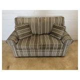 Upholstered Striped Loveseat