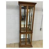 Lighted Mirror-Back Curio Cabinet