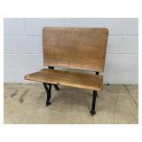 Vintage School Desk with Iron Frame