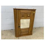 Vintage Oak Small Hanging Corner Cupboard