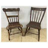 2 Various Antique Painted Side Chairs