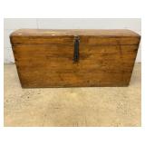 Vintage Dome-Top Wooden Storage Trunk