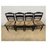 Set of 4 Rush Seat Chairs