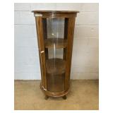 Modern Oak Circular Curio Cabinet