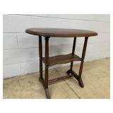 Oval Side Table w/ Lower Shelf