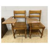 2 School Desks w/ Writing Arms