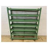 Vintage Rolling Wooden Industrial Shelf