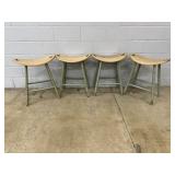 4 Modern Saddle-Seat Bar Stools
