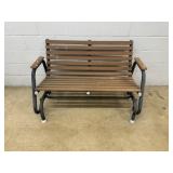 Metal Glider w/ Slatted Seat