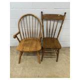 Oak Side Chair and Oak Armchair