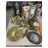 Brass Candlesticks with Candlelight