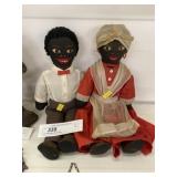 (2) Cloth Body Folk Art Dolls