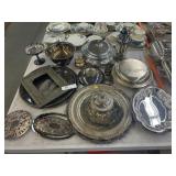 Assortment of Silver Plate Serving Plates