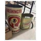 (2) Steel Waste Cans