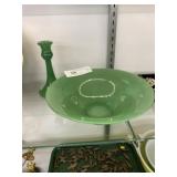 Art Glass Center Bowl & Candlestick
