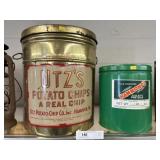 (2) Chip & Pretzel Tins