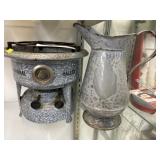 Gray Agate Burner & Pitcher