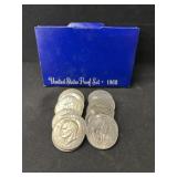 (13) Eisenhower $1 Coins & (2) Kennedy Half Dollar