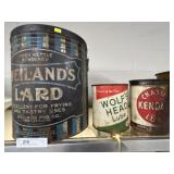 50lb Weiland Lard Can & (2) Oil Cans