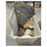 Storage Tote with Hunting Clothing
