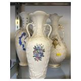 (3) Creamware Porcelain Vases