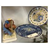 Porcelain Plates, Vase & Figurine