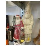 (2) Composition Santa Figurines