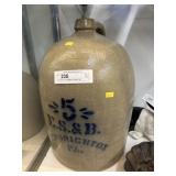 E.S. & B. No. 5 Stoneware Storage Crock