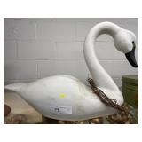 DBH Carved Wood Swan