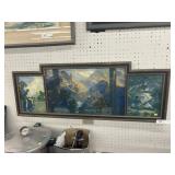 Maxfield Parrish 3-panel Triptych