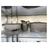 Gray Agate Roaster, Pitcher & Pail
