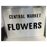Wood Central Market FLOWERS Sign