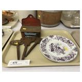 Match Safe with Transferware Plate