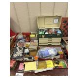 Gun Cleaning Kit, Rifle Casings, and Tackle Box