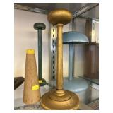 (3) Wooden Hat Stands & Spool