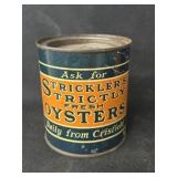Vtg. Strickler's Oyster Can