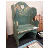 Incised Carved Child's Bench