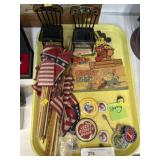Miniature Chairs, Assort. Pins, Mini Flags