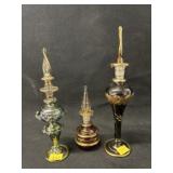 (4) Decorative Glass Perfume Bottles