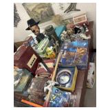 Assorted Toys, Figurines, and Fire Extinguisher
