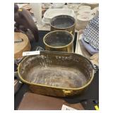 (3) Brass Planters