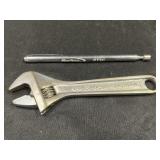 Snap-On Adjust. Wrench & Blue Point Magnetic Pick