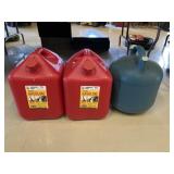 (3) Plastic 5 gal Fuel Cans