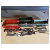 (3) Toolboxes w Trowels & Asst. Hand Tools
