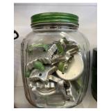 Glass Canister with Vintage Cookie Cutters