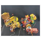 4 Fisher-Price Wooden Pull Toys