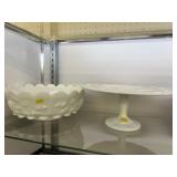 2 Pieces of Milk Glass
